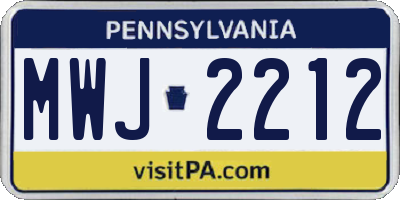 PA license plate MWJ2212