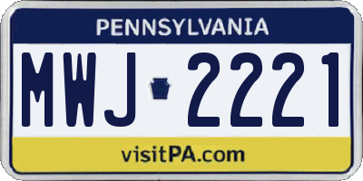 PA license plate MWJ2221