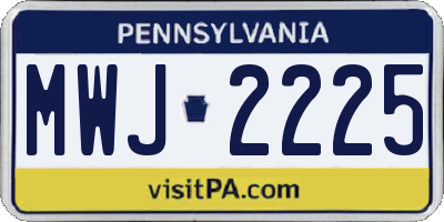 PA license plate MWJ2225