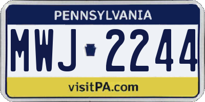 PA license plate MWJ2244