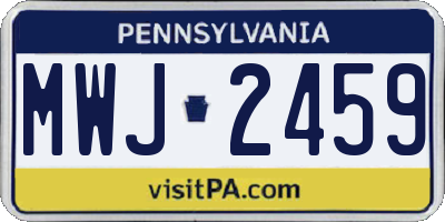 PA license plate MWJ2459