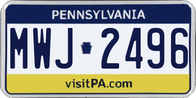 PA license plate MWJ2496