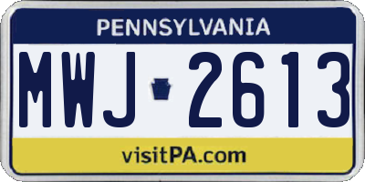PA license plate MWJ2613
