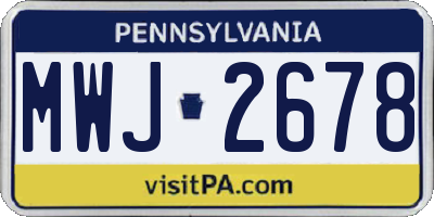 PA license plate MWJ2678