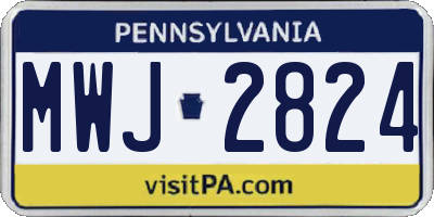 PA license plate MWJ2824