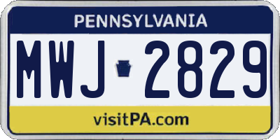PA license plate MWJ2829