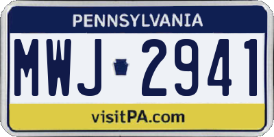 PA license plate MWJ2941