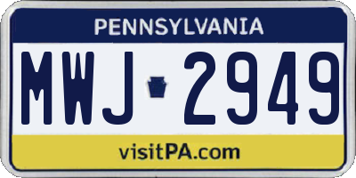 PA license plate MWJ2949