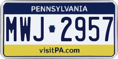 PA license plate MWJ2957