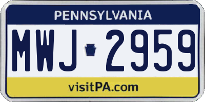 PA license plate MWJ2959