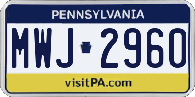 PA license plate MWJ2960