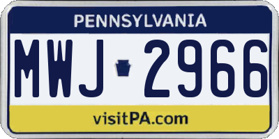 PA license plate MWJ2966