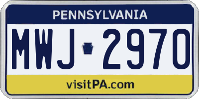 PA license plate MWJ2970