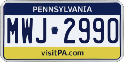 PA license plate MWJ2990