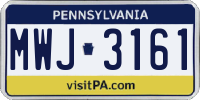 PA license plate MWJ3161