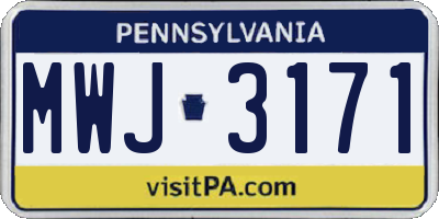 PA license plate MWJ3171