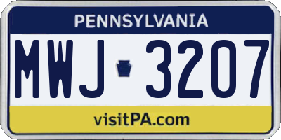 PA license plate MWJ3207