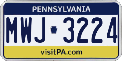 PA license plate MWJ3224