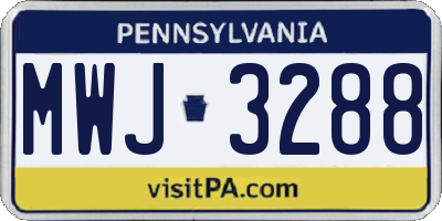 PA license plate MWJ3288