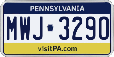 PA license plate MWJ3290
