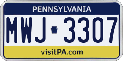 PA license plate MWJ3307