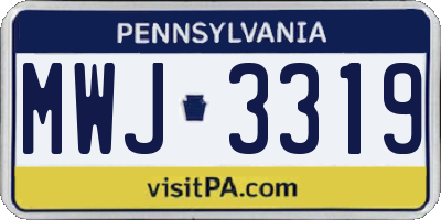 PA license plate MWJ3319