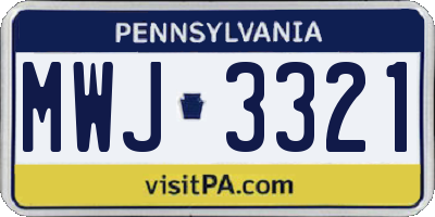 PA license plate MWJ3321