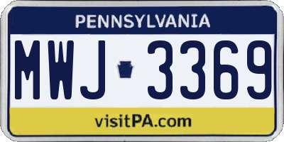 PA license plate MWJ3369