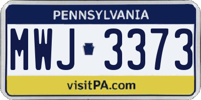 PA license plate MWJ3373