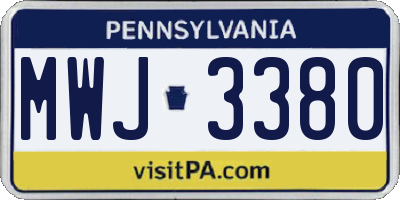PA license plate MWJ3380