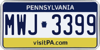 PA license plate MWJ3399