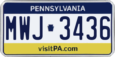 PA license plate MWJ3436