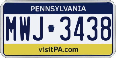 PA license plate MWJ3438