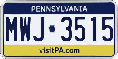 PA license plate MWJ3515