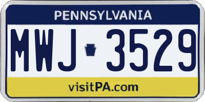 PA license plate MWJ3529
