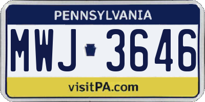 PA license plate MWJ3646
