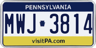 PA license plate MWJ3814
