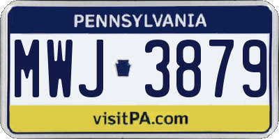PA license plate MWJ3879