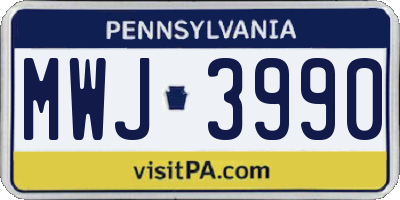 PA license plate MWJ3990