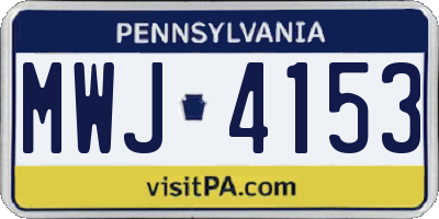 PA license plate MWJ4153