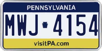 PA license plate MWJ4154