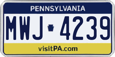 PA license plate MWJ4239