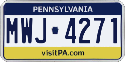 PA license plate MWJ4271