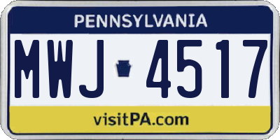 PA license plate MWJ4517