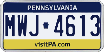 PA license plate MWJ4613
