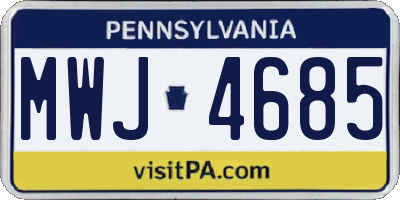 PA license plate MWJ4685