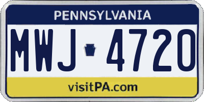 PA license plate MWJ4720