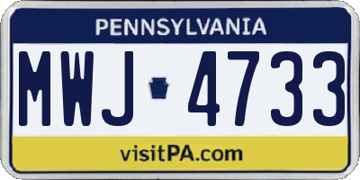 PA license plate MWJ4733
