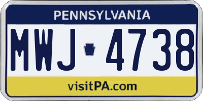 PA license plate MWJ4738