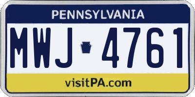 PA license plate MWJ4761